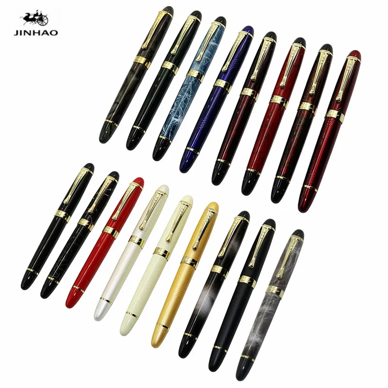 Jinhao X450 перьевая ручка Iraurita полностью Металлическая Золотая зажим Роскошная