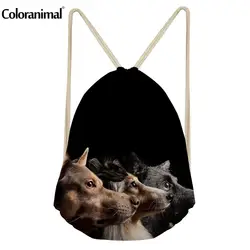 Coloranimal 2018 Новый Дизайн Для женщин Мини Drawstring сумка школа мини-рюкзак милый щенок собаки борзая принт Для Мужчин's Строка Рюкзак