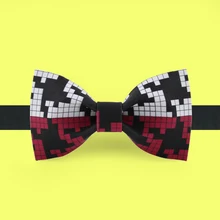 Новые модные мужские Оригинальные ручной работы галстук бабочка с принтом банкетные вечерние платья жениха Свадебные пиксельные тысячи птиц