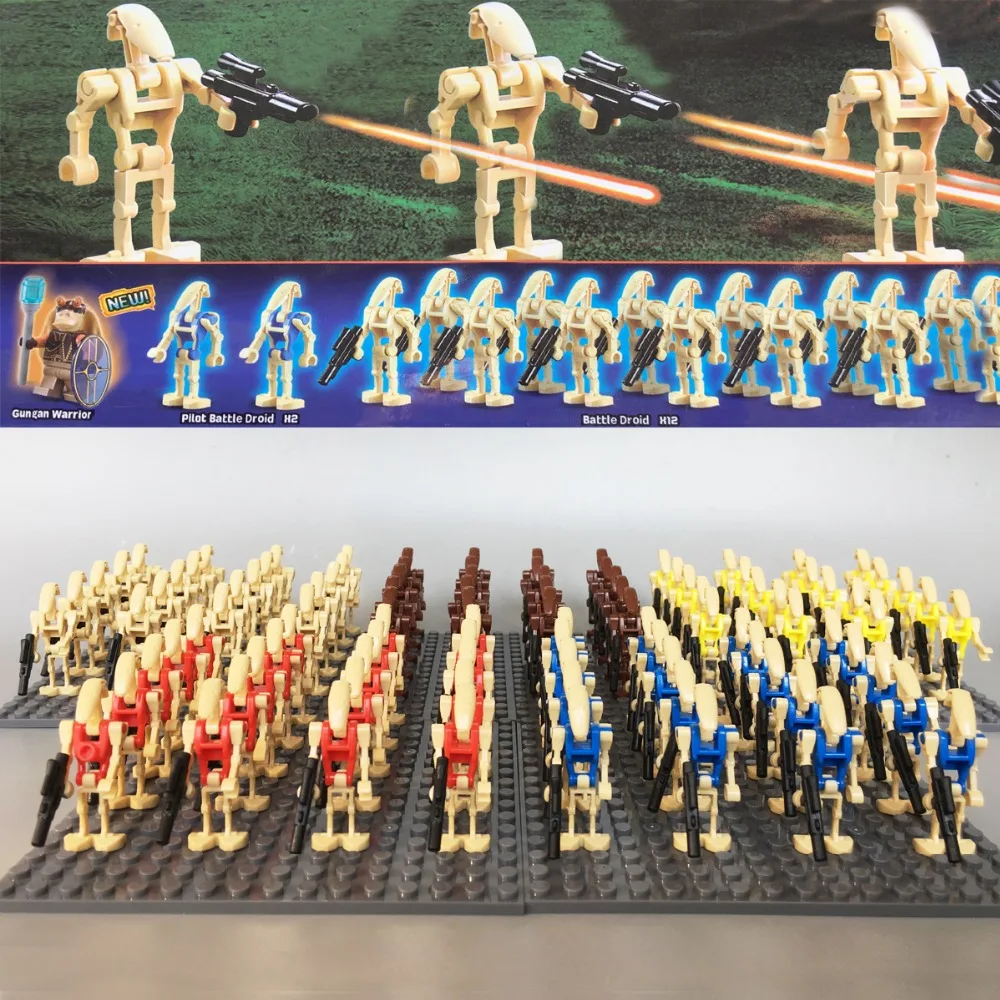 

NEW 20PCS/LOT Star Wars Battle Droid Mini toy weapon PILOT Battle Droid Compatible 75182 Building Brick Block kid