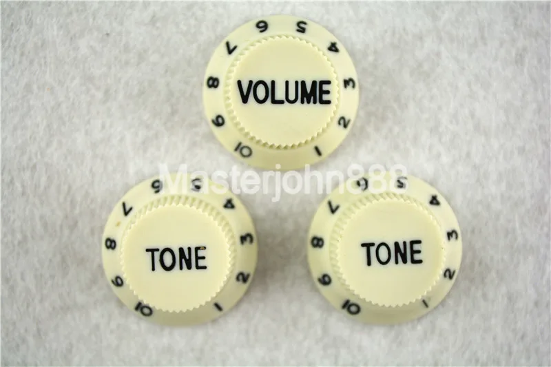1 Set of Electric Guitar Control Knobs Mint Green With Dark Paint 1