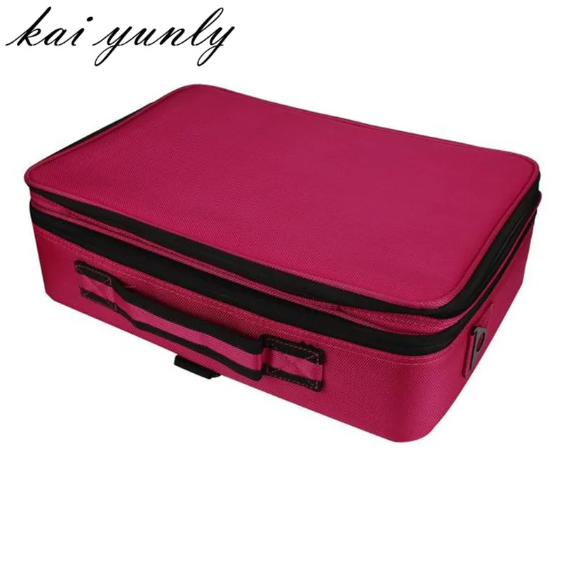 

kai yunly 1PC New Beauty Queen Three Portable Professional Makeup Cosmetic Toiletry Travel Wash Case Bag Toolbox Sep 26