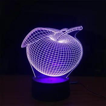 

7 Color Changing USB lamp night light colorful Apple LED 3D three-dimensional Desk Lamp Visual Led Novelty Lighting