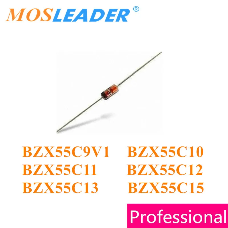 

Mosleader 1000PCS DO35 BZX55C Series BZX55C9V1 9.1V BZX55C10 10V BZX55C11 11V BZX55C12 12V BZX55C13 13V BZX55C15 15V 1/2W Zener