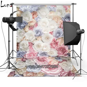 

MEHOFOTO Floral Vinyl Photography Background For Clorful Rose New Fabric Flannel Backdrop For Lover photo studio Props 2426