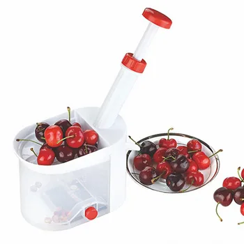 

Novelty Cherry Pitter Machine Super Cherry Pitter Stone Remover Tool Creative Kitchen Corer Cherry olive Gadget With Container