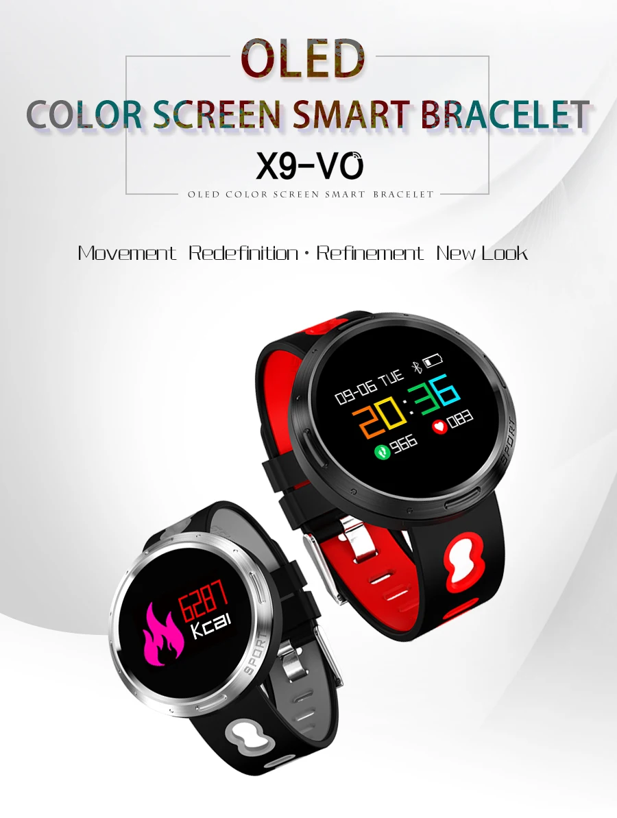 VS DM58 Smart Bracelet Color LCD Watches Blood Pressure Heart Rate