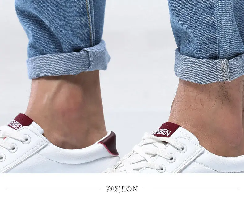 Fashion Men Jeans Solid Pencil Pants Cotton Cargo Jeans Pant Simple Color Male Trousers Youth Full Length Brand Hollow Out Jeans 13