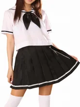 Free shipping Short Sleeves Sailor School Uniform Cosplay Costume
