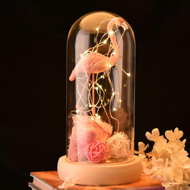 WR Rose Flower Flamingo Eternal Rose with LED Light Best