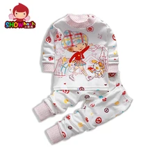 SHOWHASH Spring Autumn New Cute Animal Cartoon Boy Girl Clothes Sets Kids Long Sleeve Cotton T-shirts & Pants Children Set XA344