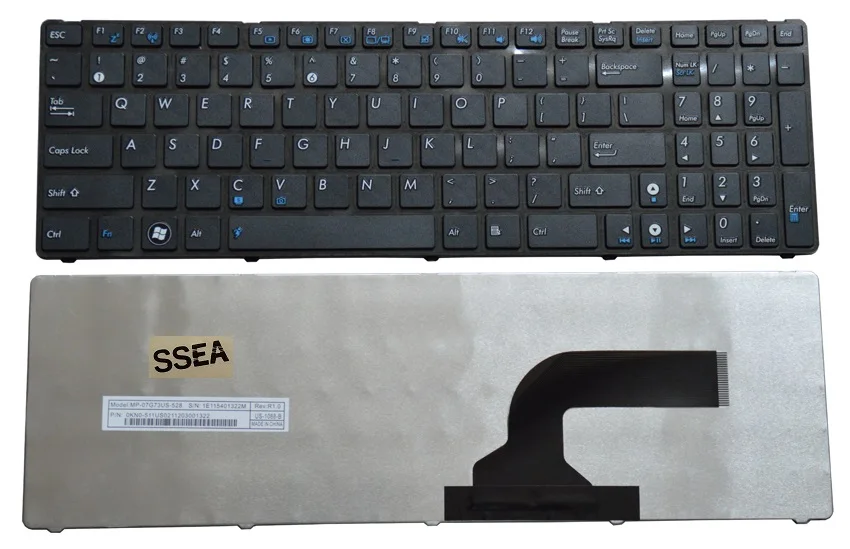  SSEA New Original US Keyboard for ASUS K53 K53E K53S A52 A52F A52JB A53 A53E A55 A72 A72F