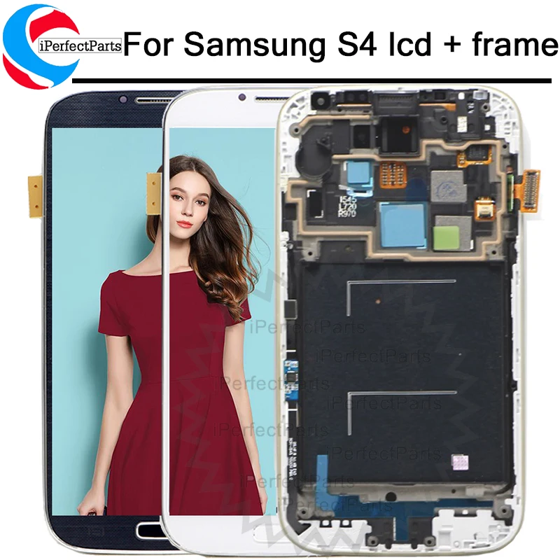 

For Samsung S4 i337 i9505 i9500 i545 m919 E300S LCD Display touch Screen Digitizer with frame Assembly Mobile Phone repair parts