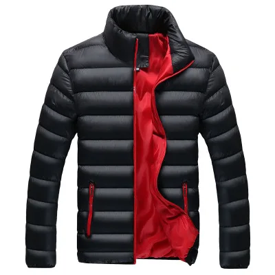 Covrlge, зимняя мужская куртка,, модная, стоячий воротник, Мужская парка, куртка, Мужская, одноцветная, толстая, куртки, пальто, мужские зимние парки, MWM069 - Цвет: 8018Black