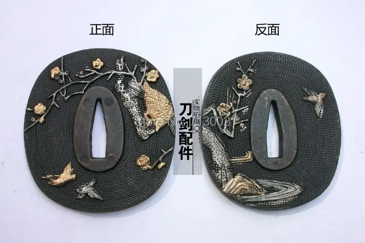 Кованый расплавленный японский самурайский меч kirsite Tsuba для Мусаши