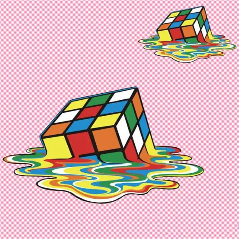 

Sweet Street Icon Baby Kids Clothes 26CM Rubik's cube Iron on transfer Printing Patches for clothing T-shirt Patch DIY Stickers