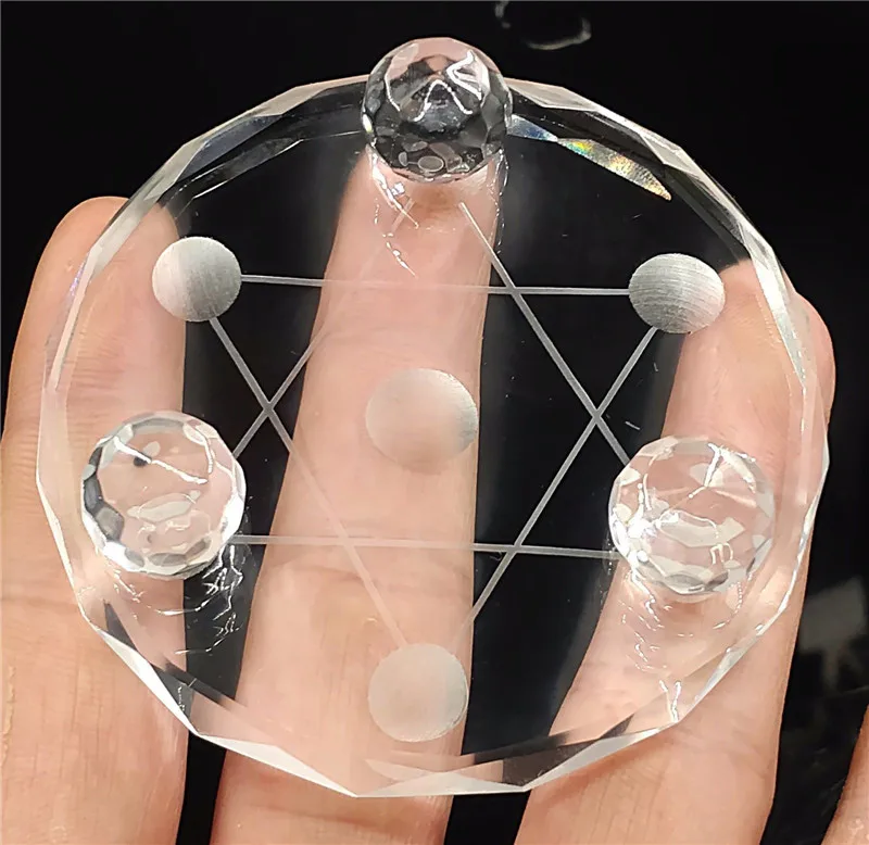 New 7 star plate Asian Quartz Crystal Healing Ball Sphere Stand