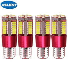Buy Aslent 4PCS T10 W5W 194 White Canbus Error Free Car Bulb LED Turn Signal Light Interior Reverse License Plate 4014 SMD 57 Chips Free Shipping