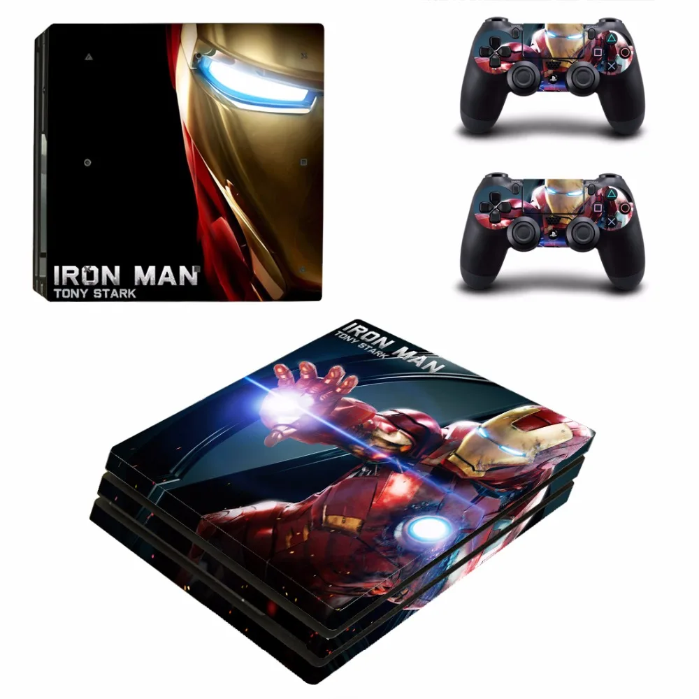 

Avengers Iron Man PS4 Pro Skin Sticker Decal for Sony PlayStation 4 Console and 2 Controller Skin PS4 Pro Skin Sticker Vinyl