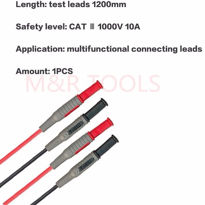 UNI-T, UT-L06, двойная головка, соединительный провод, двойная Изолированная вилка типа "банан", Универсальный зонд, Тестовые провода, кабель, мультиметр, метр, 1000 В, 20 А