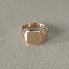 New square surface design fine polished copper material shiny gold size 7 finger ring fashion party jewelry 60pcsx free shipping
