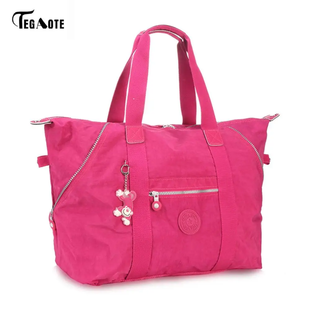 TEGAOTE, женская сумка с ручками, известный бренд, большая нейлоновая пляжная сумка на плечо, Повседневная Сумка-тоут, Женская сумочка, женская сумка, Bolsa Feminia - Цвет: Бургундия