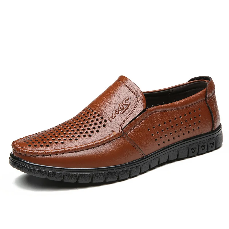 NPEZKGC Spring Summer Men Shoes Men's Leather Loafers Non-slip Casual Middle-aged Wear-resistant Soft Bottom Business Shoes Man NPEZKGC Spring Summer Men Shoes Men's Leather Loafers Non-slip Casual Middle-aged Wear-resistant Soft Bottom Business Shoes Man