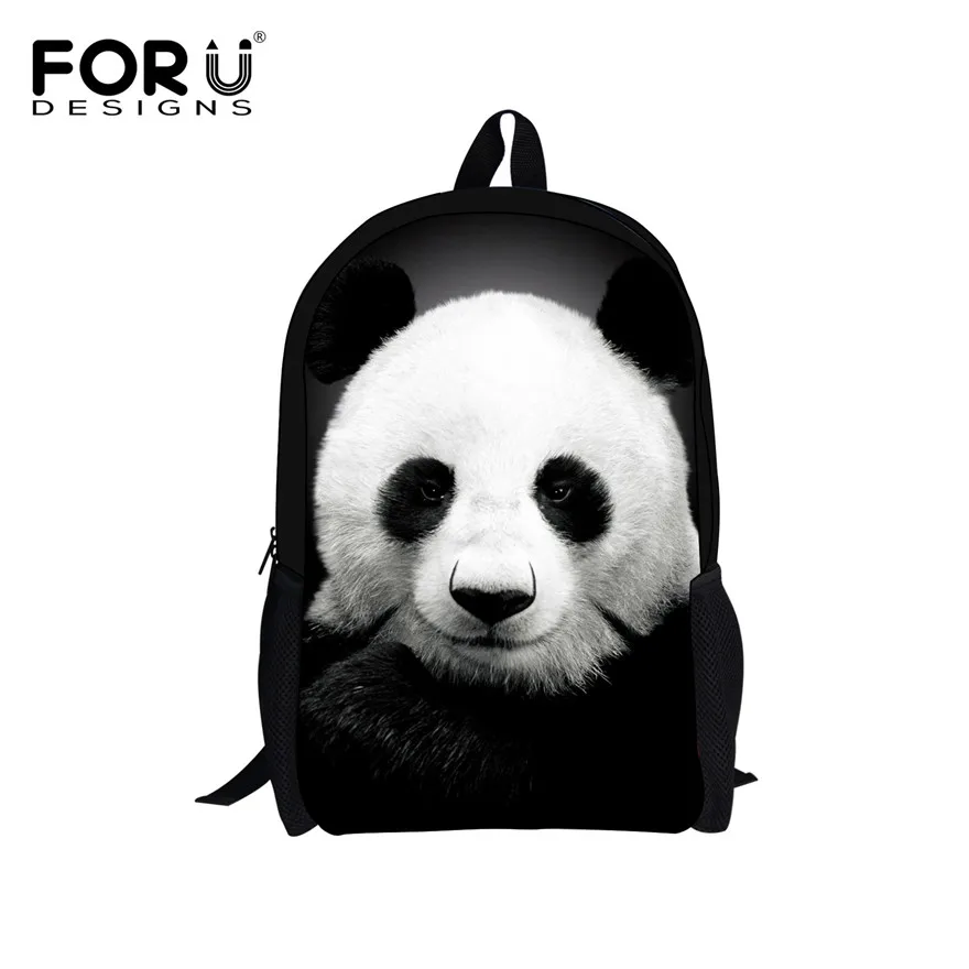 FORUDESIGNS Cute Kids Backpack Canvas Bagpack Pandan Owl Wolf Animal Printing Children School Bag for Teenage Boy Girls Rucksack(China (Mainland))
