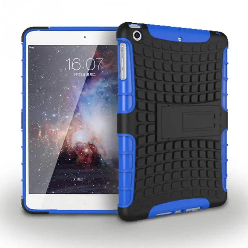 Роскошные Стенд Coque для iPad mini 1 2 3 Чехол Heavy Duty силикона ПК стенд жесткий принципиально для Apple iPad мини 1 2 3 чехол противоударный