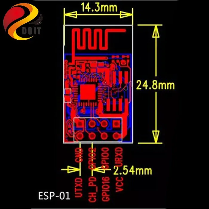 DOIT ESP8266 ESP01 ESP-01 Серийный беспроводной wifi модуль приемопередатчик отправить получить LWIP AP+ STA raspberry pi 3