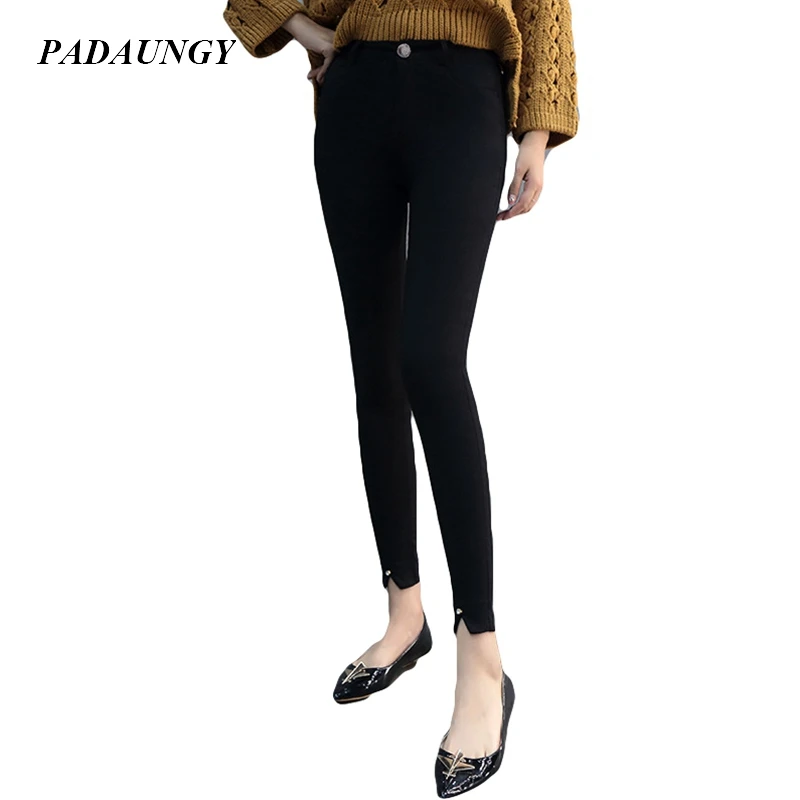 PADAUNGY High Waist Pencil Pants Slim Fit Trousers Ankle Length Jeggings Autumn Winter Pantalon Femme Skinny Plus Size Jegging | Женская
