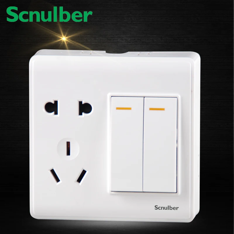 

10A 250V two 2 gang two 2 way elegant light wall switch with shutter 2 pin US and 3 pin AU socket outlet