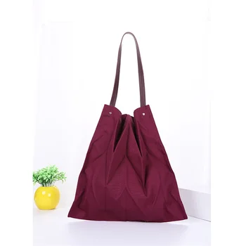 

Raged Sheep 2019 Korean Version New Simple Pleated-fold Canvas Handbag Women Casual Large Capacity Shopping Bag Ladies Designer
