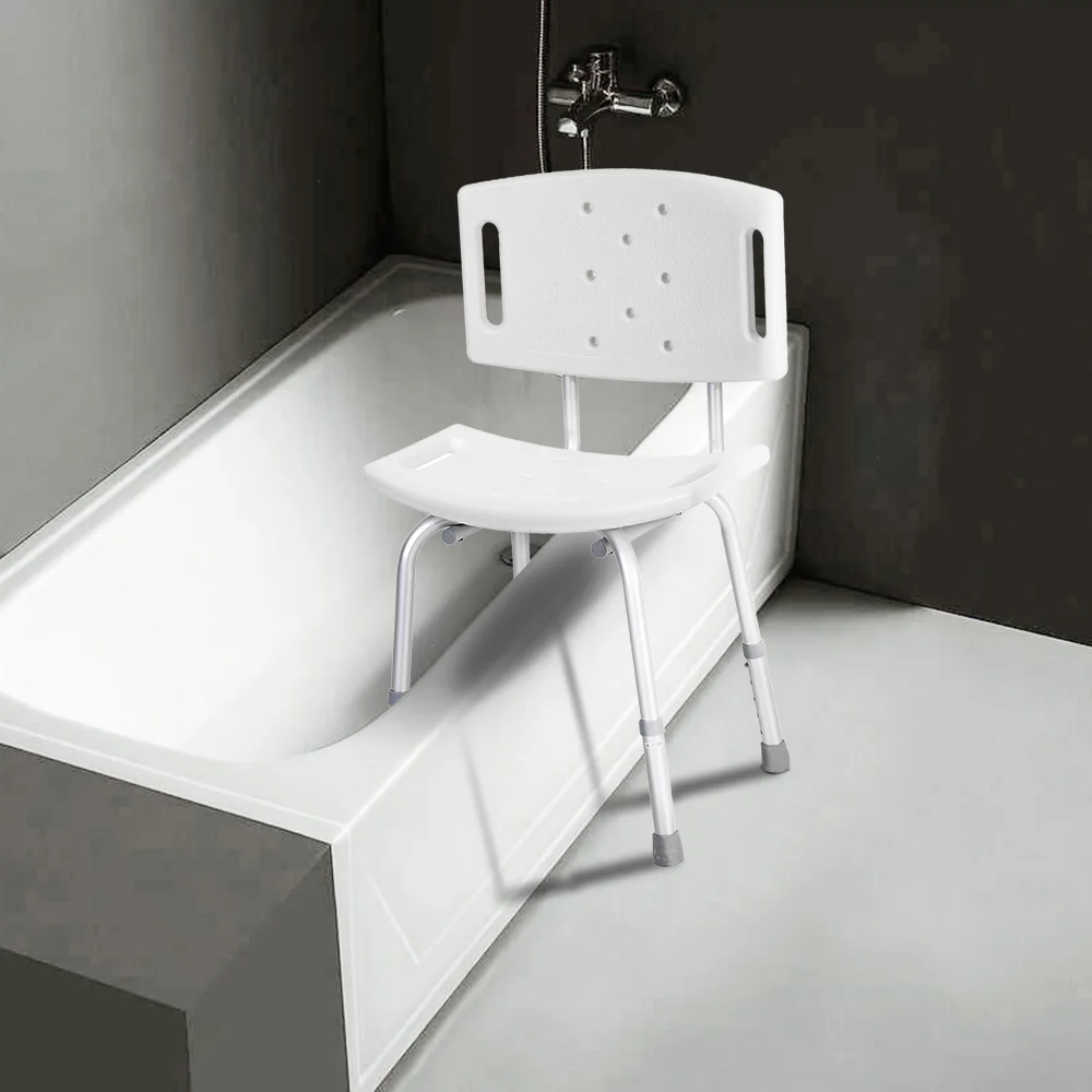 

2 in 1 Design Medical Shower Chair Stool Detachable Backrest FDA-approved Adjustable Height Bathtub Bench Bath Seat for Shower