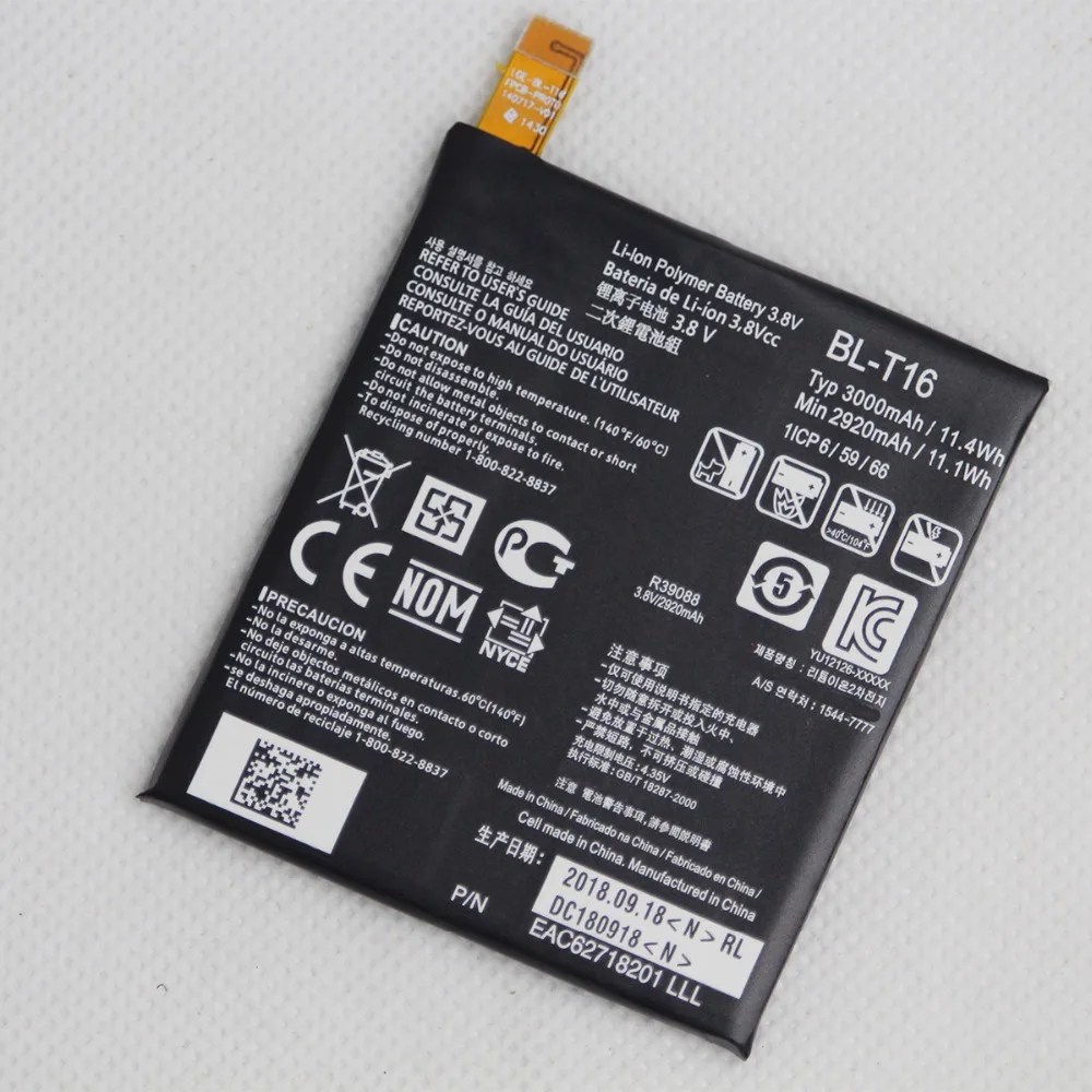 5 шт./лот Новый BL T16 батареи для LG G Flex 2 H950 H955 H959 LS996 US995 3000 мАч запасная батарея