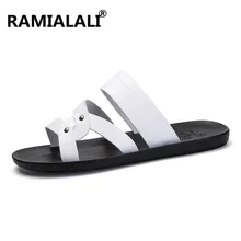 Ramialali/ летние мужские сандалии, кожаные мужские летние пляжные сандалии, дышащая обувь, модная мужская обувь, удобная