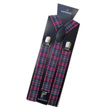 OnnPnnQ подтяжки унисекс Индивидуальные клетчатые полосатые женские мужские 3 зажимы регулируют Эластичные подтяжки брюки аксессуары для мужчин и женщин