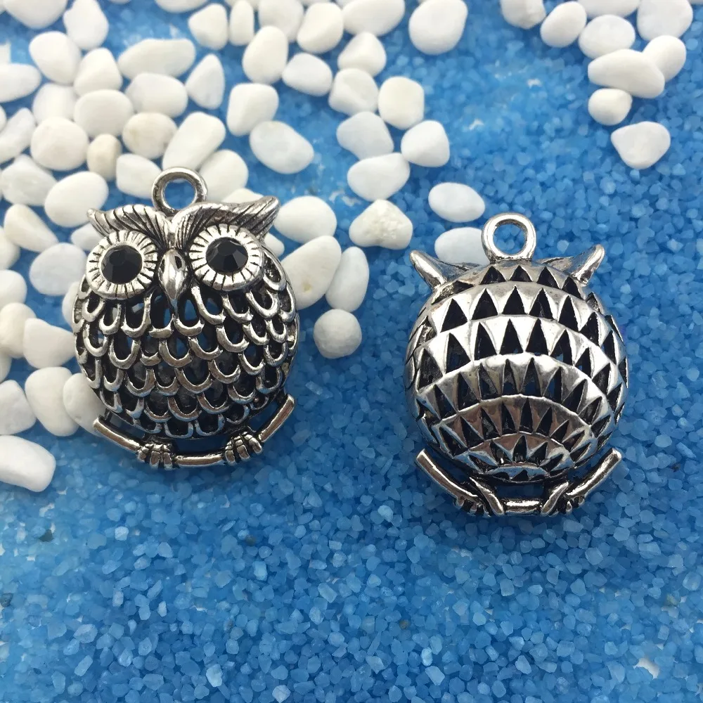 ZEROUP Silver Plated Charms Owl Pendants Fashion Jewelry Making Findings DIY Charms Handmade