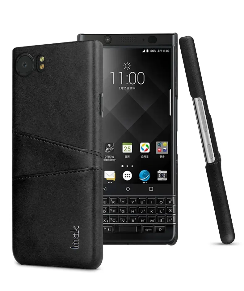 4,5 ''IMAK лаконичный кожаный чехол для Blackberry KEYone чехол с отделением для карт чехол для Blackberry DTEK70 роскошный черный чехол для ключей DTE K70 - Цвет: Black and Card slot