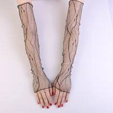 1 пара женские летние сетчатые кружевные УФ тонкие с длинными рукавами дышащие велосипедные перчатки для вождения Защита от солнца теплые Рукава