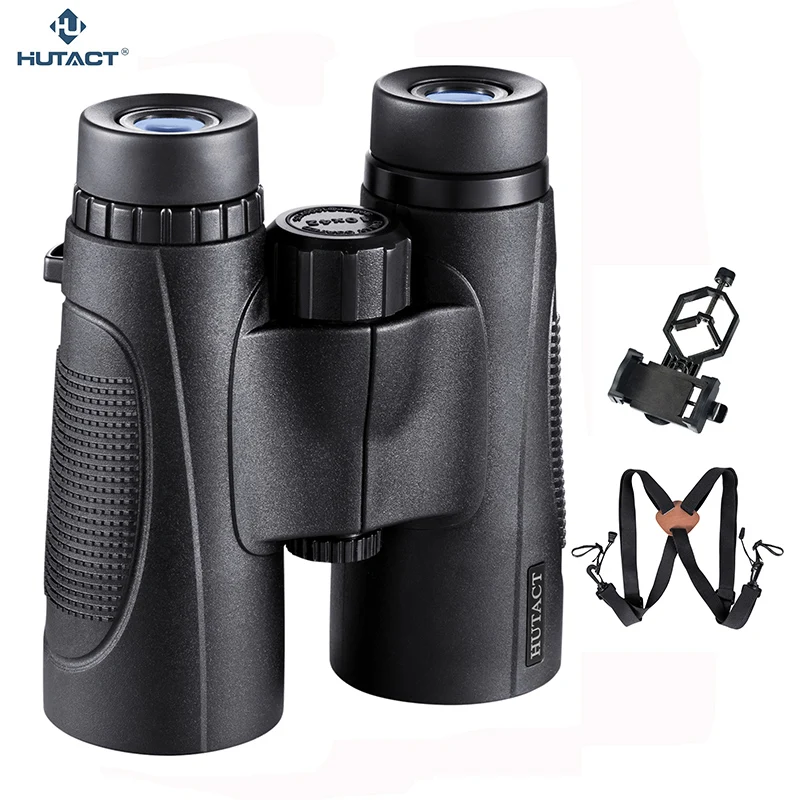 

HUTACT Powerful Binoculars Telescope 10x42 Prismaticos Safari Professional FMC Coating For Travel BAK4 Prism Phone Clip