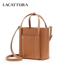 LACATTURA Женская плечевая сумка-мешок Дизайнерская Женская композитная сумка маленькая роскошная сумка через плечо для леди модный кошелек