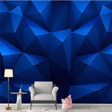 Custom wallpaper 3d three-dimensional blue hexagon Nordic modern geometric TV background wall decoration waterproof material Custom wallpaper 3d three-dimensional blue hexagon Nordic modern geometric TV background wall decoration waterproof material