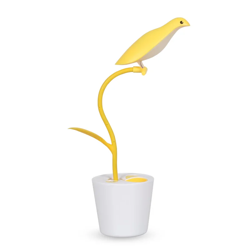 Bedroom Small Night Light Bird USB Charged Table Lamp LED Desk Lamp-Yellow