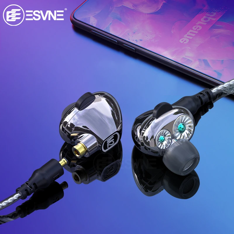 

M2 Dual Dynamic Driver HiFi Earphone 2-in-1 Wireless Bluetooth Headphones + Wired Earphones with Mic 2 Detachable Cables Earbu