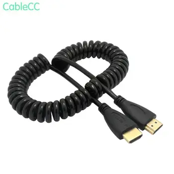 

Black HDMI Male to HDMI Male stretch spring Cable for HDTV DVB DVD PC 1080p 4ft