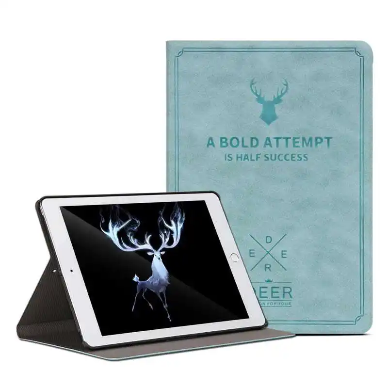 

Retro Funda Coque For iPad Air 1 2 Case Smart Awake Sleep Stand PU Cartoon Deer Case For iPad Air 1 Air 2 Shockproof Stand Case