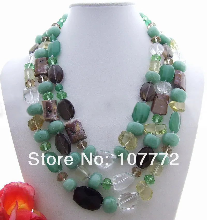 

Aventurine&Smoky Crystal&Yellow Crystal Necklace