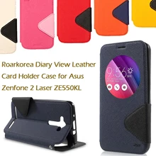 For Asus Zenfone 2 Laser (5.5inch) ROAR KOREA Diary View Window PU Leather Shell for Asus Zenfone 2 Laser ZE550KL