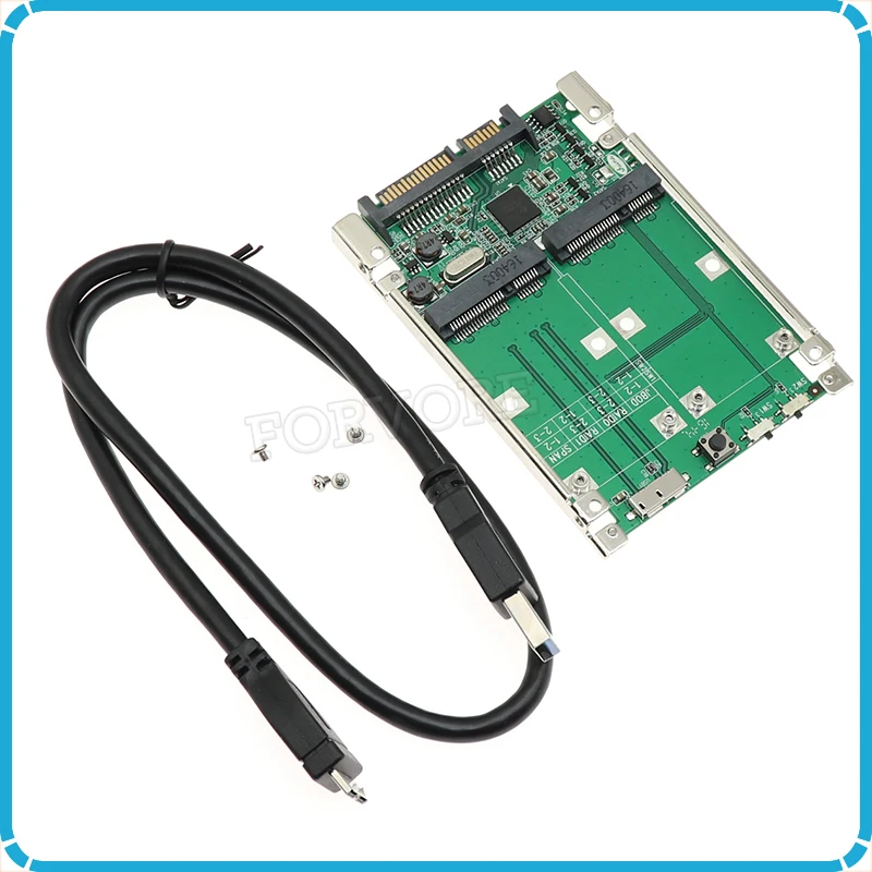 2 5 &quotSATA III двойной мини SATA USB 3 0 mSATA SSD Raid контроллер конвертер карт с кабелем|Платы